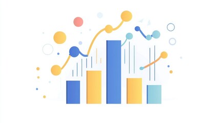 Poster - Abstract data visualization chart, showing growth trends. Possible use Stock photo for business, data analysis, or presentation