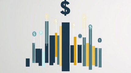 Poster - Financial growth chart, modern graphic design, abstract illustration for financial presentation or report