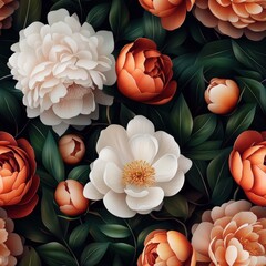 Poster - Seamless Bright and beautiful bunch of colorful flowers perfectly arranged to bring joy and freshness to any space or occasion