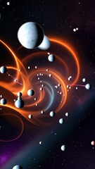 Aufkleber - A colorful galaxy with many stars and planets. The stars are in different sizes and colors. The galaxy is very large and has a spiral shape
