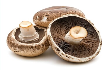 Aufkleber - Fresh portobello mushrooms arranged artistically showcasing their unique gills and caps : Generative AI