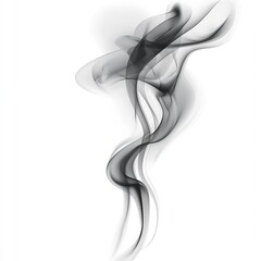 Aufkleber - Elegant flowing black and white smoke on a light background emphasizing movement and grace : Generative AI