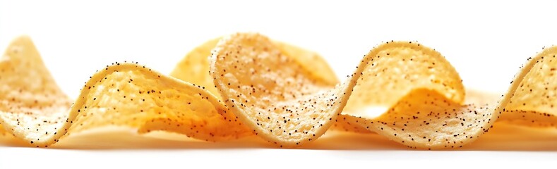 Poster - Delicious wavy potato chips with a rustic texture background for snack lovers : Generative AI