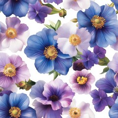 Poster - Seamless Elegant flower pattern featuring various species in a beautiful arrangement for a charming and artistic look