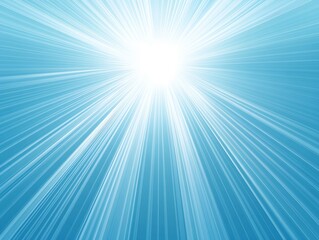 Poster - Bright Blue Rays of Light Radiating from the Center Creating a Sense of Wonder : Generative AI