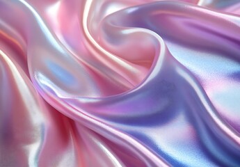 Aufkleber - Soft and Textured Satin Fabric in Pastel Colors with a Shimmering Finish : Generative AI