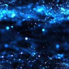 Aufkleber - Seamless Intricate blue background with numerous interconnected lines representing network connectivity and digital design