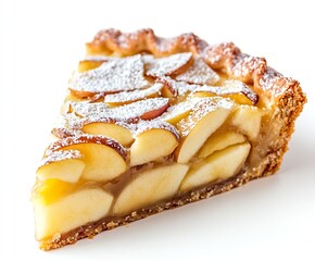 Poster - Delicious Apple Pie Slice Topped with Powdered Sugar : Generative AI