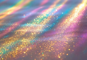 Fototapete - Colorful Sparkling Glitter Background with Soft Focus and Light Reflections : Generative AI