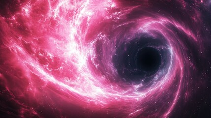 Aufkleber - Spectacular Cosmic Swirl of Pink and Dark Matter in Deep Space : Generative AI