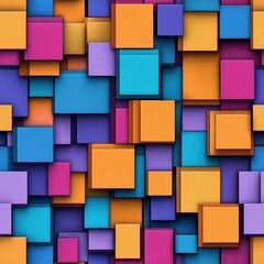 Poster - Seamless A colorful background with squares creating a dynamic and engaging visual experience full of vibrant energy
