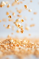 Aufkleber - Air Popped Popcorn Kernels Flipping and Flying in a Delicious Culinary Display : Generative AI