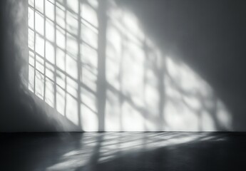 Leinwandbilder - Stunning shadows created by window design illuminating empty room in monochrome shade : Generative AI