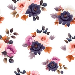 Poster - Seamless Vibrant flower pattern featuring a variety of colors and shapes creating a lively and dynamic artistic display