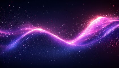 Poster - Mesmerizing Sparkling Waves of Pink and Purple Light in Motion : Generative AI