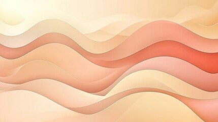 Poster - Soft Curves and Smooth Waves in Warm Light Tones and Shades