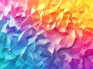 Poster - Colorful Geometric Background of Gradient Triangles in Vibrant Shades : Generative AI
