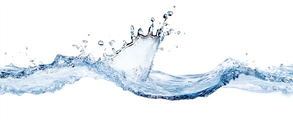 Poster - Dynamic Water Splash Creating Ripple Effects in Clear Blue Liquid : Generative AI