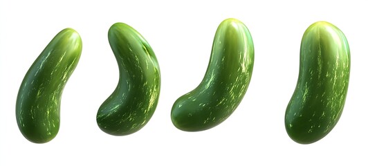 Poster - Shiny Healthy Fresh Green Cucumbers in Creative Style with Reflection : Generative AI