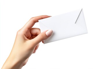 Poster - Elegant hand holding simple white envelope symbolizing correspondence and communication : Generative AI