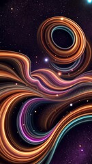 Aufkleber - A colorful swirl of light and dark colors. The light colors are purple, blue, and green