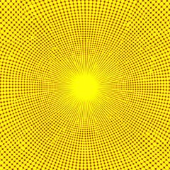 Poster - Vibrant abstract illustration featuring radiant sunburst pattern in bright yellow : Generative AI