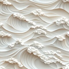 Poster - seamless distinctive wave pattern showcasing fluid lines and motion for use in arts, crafts, and cre
