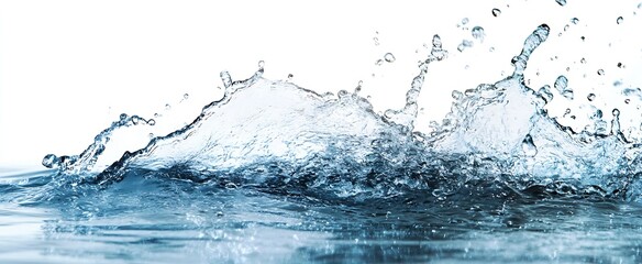 Leinwandbilder - Vibrant Splash of Water Creating Dynamic Waves on White Background : Generative AI