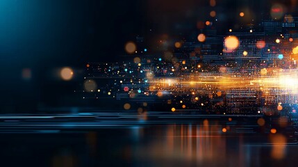 Poster - Dynamic visuals showcasing digital energy high-tech environment abstract art captivating perspective modern aesthetic for tech enthusiasts