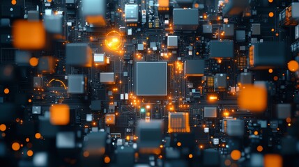 Poster - Innovative technology development virtual environment digital art abstract concept high-tech viewpoint data processing and visualization