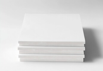 Fototapete - Stack of blank white paper sheets perfect for creative design or office use : Generative AI