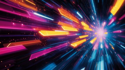 Poster - Digital art showcase virtual space visual content multicolored environment immersive experience vibrant digital landscape