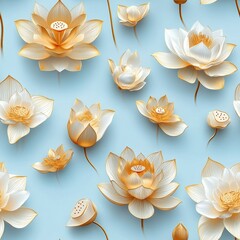 Poster - Seamless Delicate bunch of white flowers displaying elegance and purity against a gentle background in a natural setting