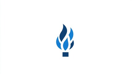 Poster - Abstract blue flame logo design, simple graphic, suitable for branding or icon