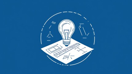 Poster - Innovative Idea, Design Blueprint, Concept, Illustration