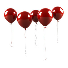Wall Mural - High-Resolution Red Balloon PNG Image on Transparent Background