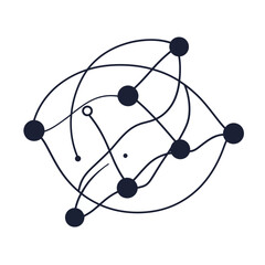 Poster - Interconnected Network of Nodes and Lines on White Background Vector