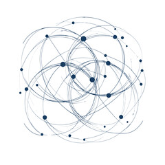 Poster - Abstract Network Connection with Nodes and Lines on a White Backdrop