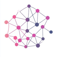 Poster - Gradient Network Illustration on White Background for Tech and Science Use