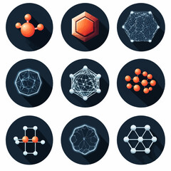 Poster - Abstract network connections and science structures of atoms and molecules