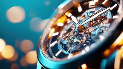 Poster - A close-up of a watch with a futuristic design.