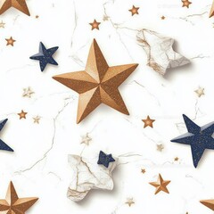 Poster - Seamless Intricate star pattern design featuring a beautiful arrangement of stars in a captivating and aesthetic layout