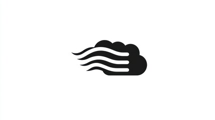Poster - Abstract cloud icon with wind, simple graphic, digital art, for web use