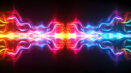 Fototapete - Colorful plasma trails flowing and reflecting creating a symmetrical pattern