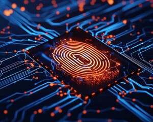 Poster - A digital fingerprint representing cybersecurity innovation.