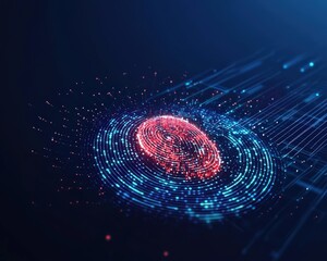 Poster - A digital fingerprint representing cybersecurity innovation.