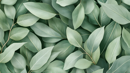 Wall Mural - leaves with a soft matte texture, radiating a calming and aromatic presence