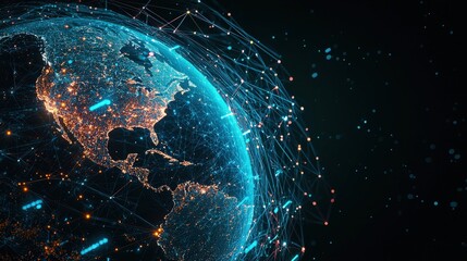 Aufkleber - A digital rendering of AI managing global climate data in real time.