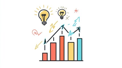 Poster - Growth chart with ideas, business concepts