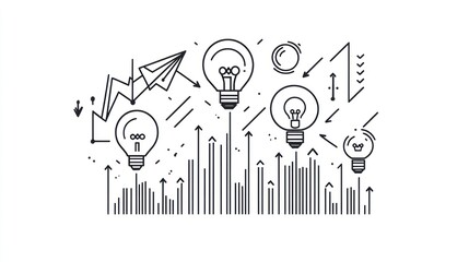 Poster - Abstract illustration of idea generation and growth